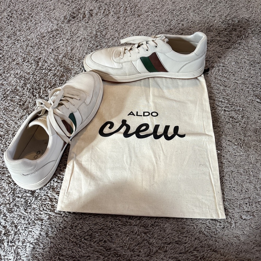 Aldo Shoes Mens 12 Morrisey Sneakers White Lace Up‎ Casual Comfort Round Toe Low